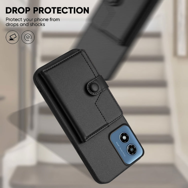 For Motorola Moto G Play 4G 2024 Button Card Bag RFID Anti-theft Phone Case