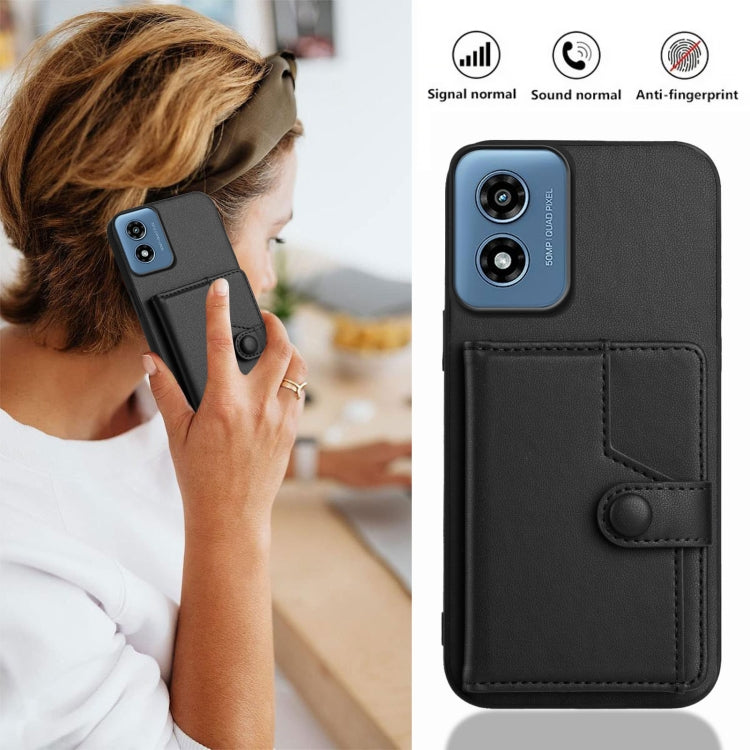 For Motorola Moto G Play 4G 2024 Button Card Bag RFID Anti-theft Phone Case