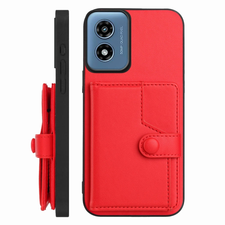 For Motorola Moto G Play 4G 2024 Button Card Bag RFID Anti-theft Phone Case