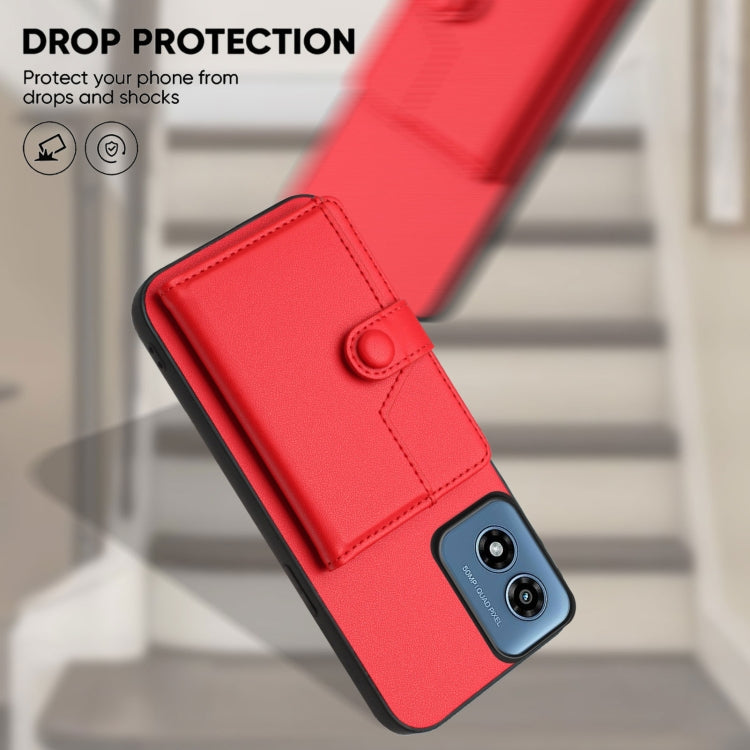 For Motorola Moto G Play 4G 2024 Button Card Bag RFID Anti-theft Phone Case