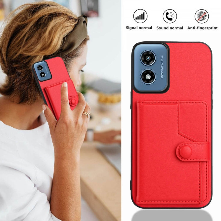 For Motorola Moto G Play 4G 2024 Button Card Bag RFID Anti-theft Phone Case