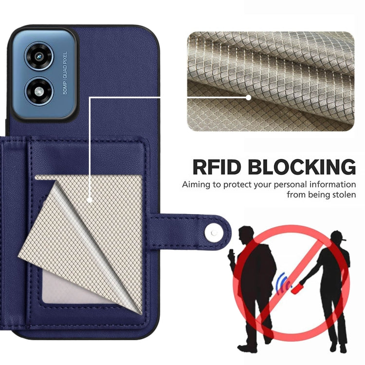 For Motorola Moto G Play 4G 2024 Button Card Bag RFID Anti-theft Phone Case