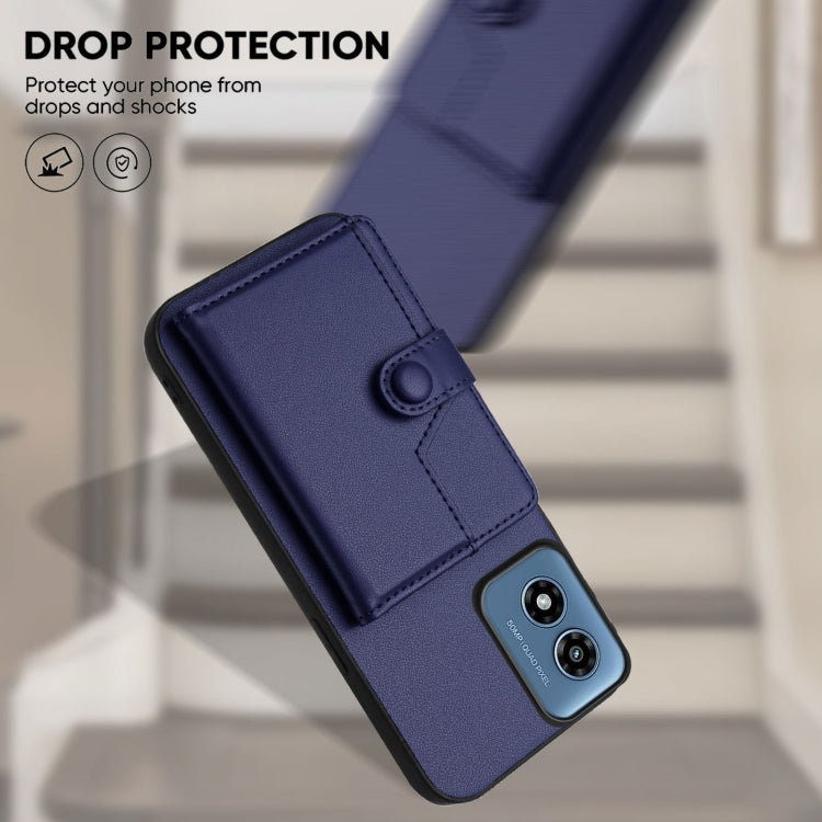 For Motorola Moto G Play 4G 2024 Button Card Bag RFID Anti-theft Phone Case