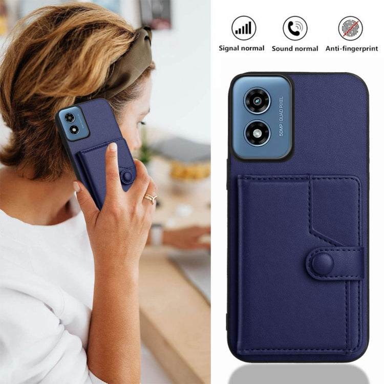 For Motorola Moto G Play 4G 2024 Button Card Bag RFID Anti-theft Phone Case