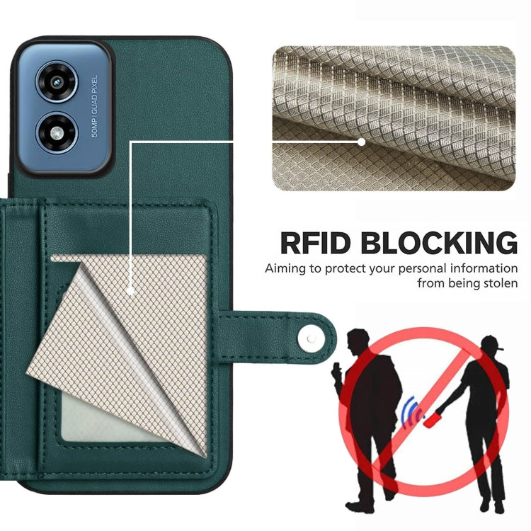 For Motorola Moto G Play 4G 2024 Button Card Bag RFID Anti-theft Phone Case