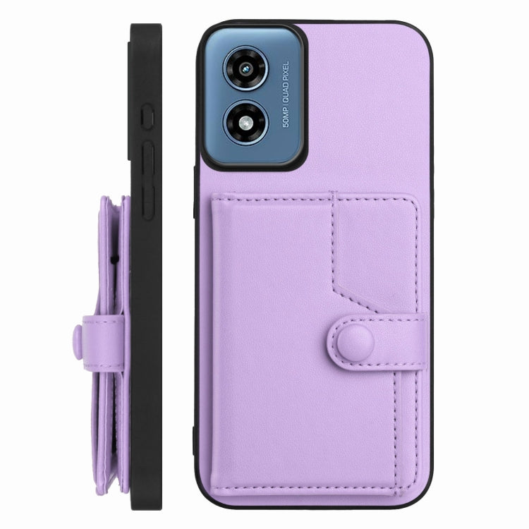 For Motorola Moto G Play 4G 2024 Button Card Bag RFID Anti-theft Phone Case