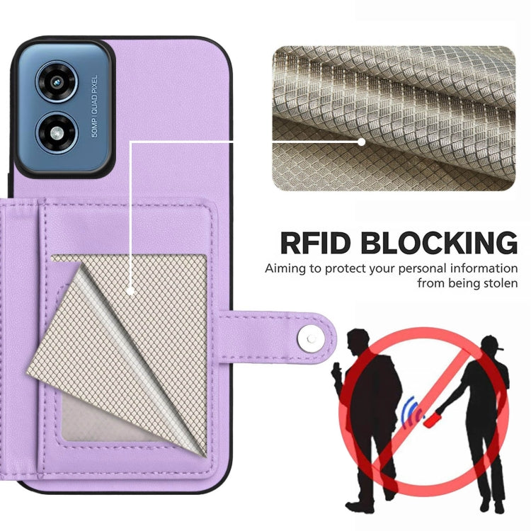 For Motorola Moto G Play 4G 2024 Button Card Bag RFID Anti-theft Phone Case