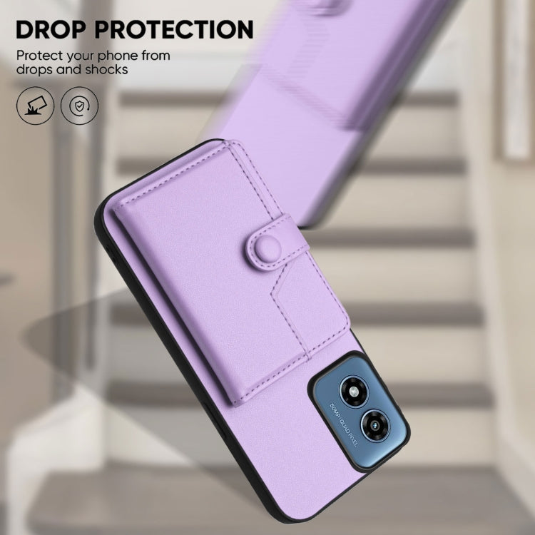 For Motorola Moto G Play 4G 2024 Button Card Bag RFID Anti-theft Phone Case