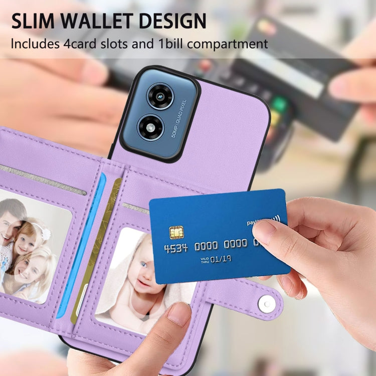 For Motorola Moto G Play 4G 2024 Button Card Bag RFID Anti-theft Phone Case