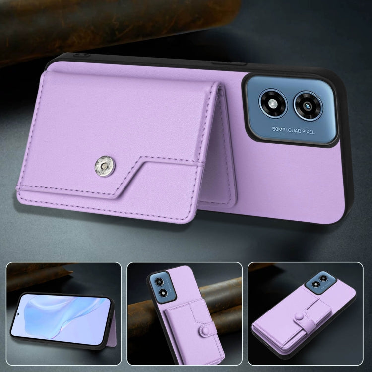 For Motorola Moto G Play 4G 2024 Button Card Bag RFID Anti-theft Phone Case