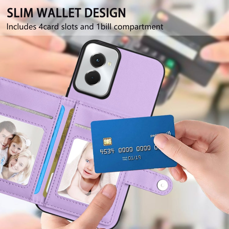 For Motorola Moto G Power 5G 2024 Button Card Bag RFID Anti-theft Phone Case
