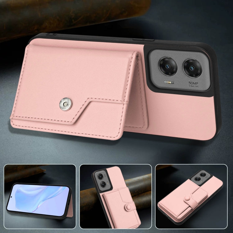 For Motorola Moto G Stylus 5G 2024 Button Card Bag RFID Anti-theft Phone Case