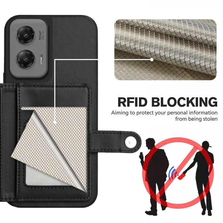For Motorola Moto G Stylus 5G 2024 Button Card Bag RFID Anti-theft Phone Case