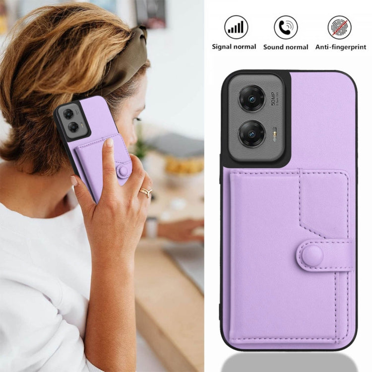 For Motorola Moto G Stylus 5G 2024 Button Card Bag RFID Anti-theft Phone Case