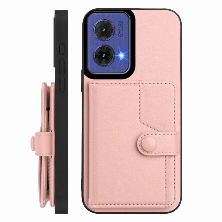 For Motorola Moto G85 EU Version Button Card Bag RFID Anti-theft Phone Case