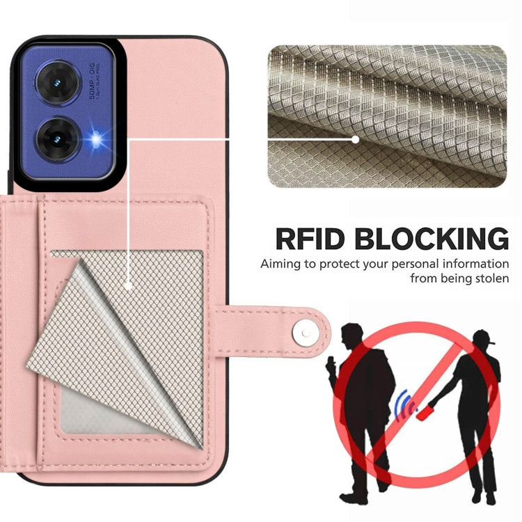 For Motorola Moto G85 EU Version Button Card Bag RFID Anti-theft Phone Case