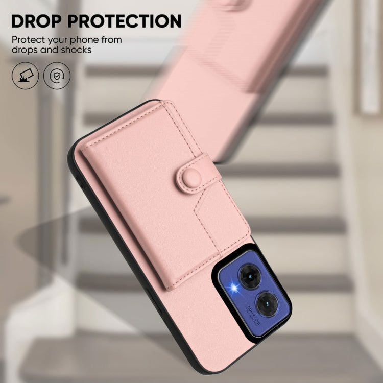 For Motorola Moto G85 EU Version Button Card Bag RFID Anti-theft Phone Case