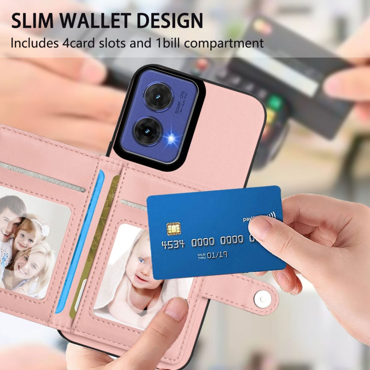 For Motorola Moto G85 EU Version Button Card Bag RFID Anti-theft Phone Case