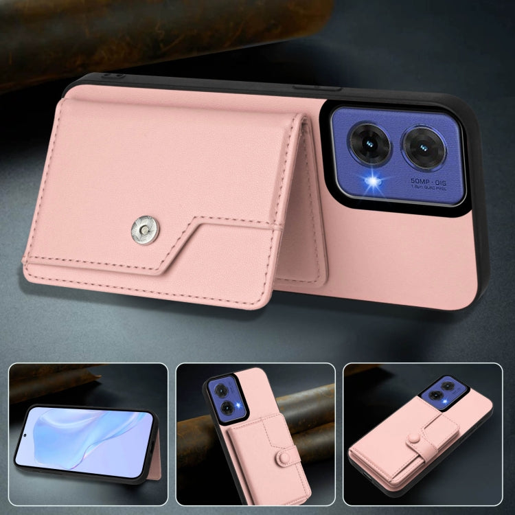 For Motorola Moto G85 EU Version Button Card Bag RFID Anti-theft Phone Case