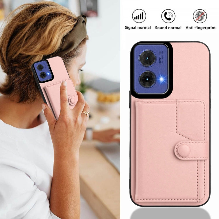 For Motorola Moto G85 EU Version Button Card Bag RFID Anti-theft Phone Case