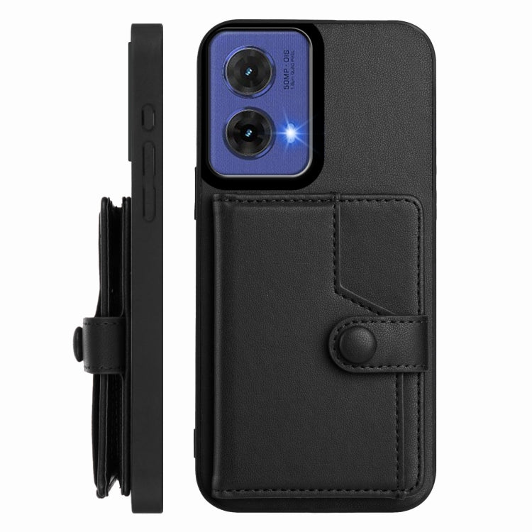 For Motorola Moto G85 EU Version Button Card Bag RFID Anti-theft Phone Case