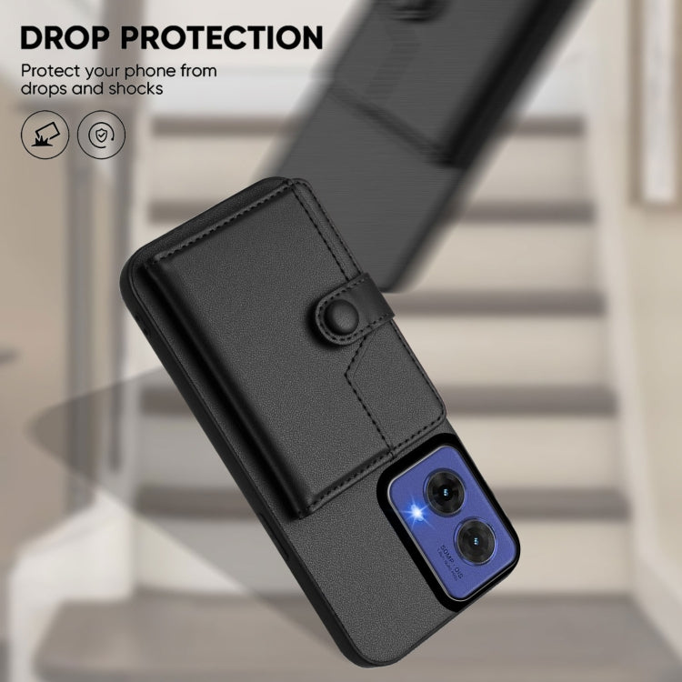 For Motorola Moto G85 EU Version Button Card Bag RFID Anti-theft Phone Case