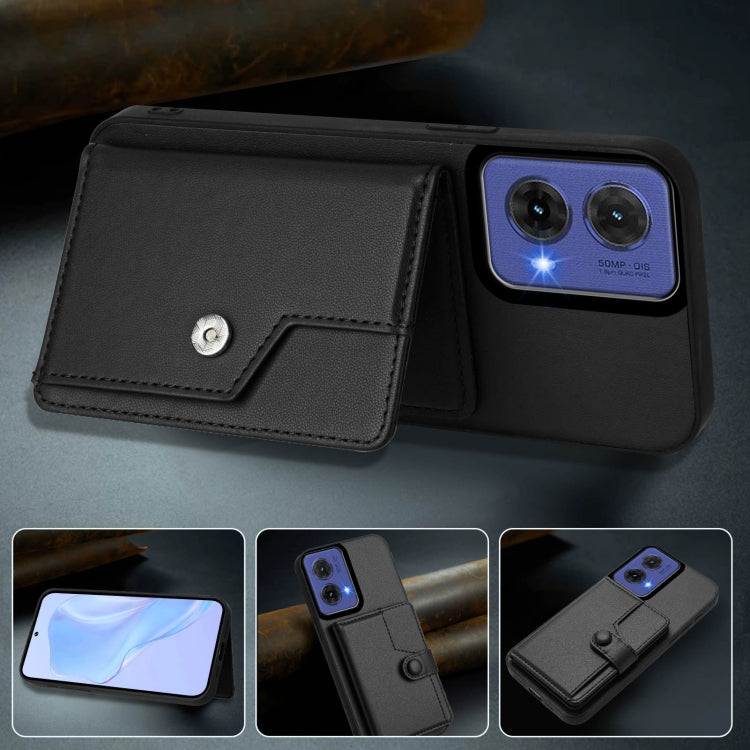 For Motorola Moto G85 EU Version Button Card Bag RFID Anti-theft Phone Case