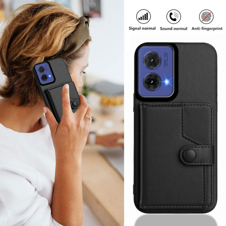 For Motorola Moto G85 EU Version Button Card Bag RFID Anti-theft Phone Case