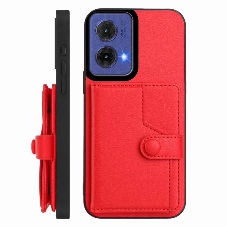 For Motorola Moto G85 EU Version Button Card Bag RFID Anti-theft Phone Case