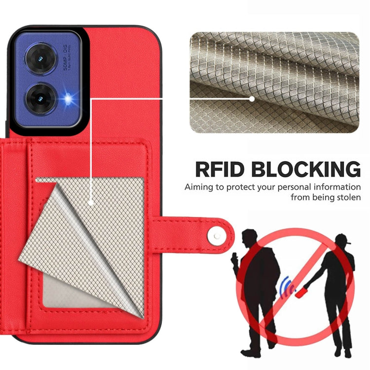 For Motorola Moto G85 EU Version Button Card Bag RFID Anti-theft Phone Case