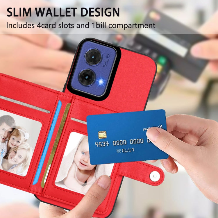 For Motorola Moto G85 EU Version Button Card Bag RFID Anti-theft Phone Case