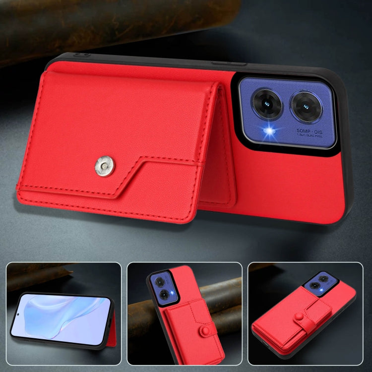 For Motorola Moto G85 EU Version Button Card Bag RFID Anti-theft Phone Case