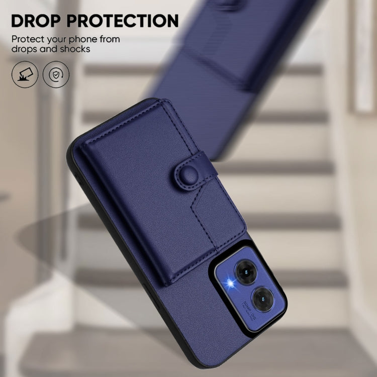 For Motorola Moto G85 EU Version Button Card Bag RFID Anti-theft Phone Case