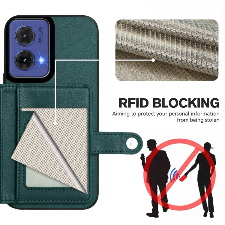For Motorola Moto G85 EU Version Button Card Bag RFID Anti-theft Phone Case