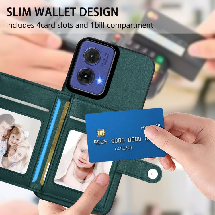For Motorola Moto G85 EU Version Button Card Bag RFID Anti-theft Phone Case