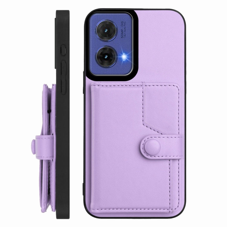 For Motorola Moto G85 EU Version Button Card Bag RFID Anti-theft Phone Case