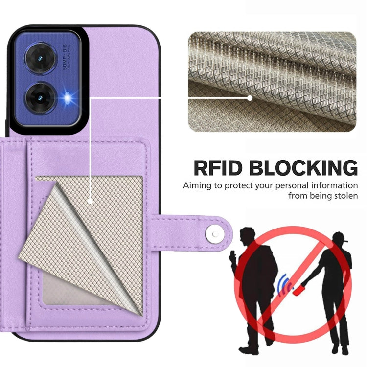 For Motorola Moto G85 EU Version Button Card Bag RFID Anti-theft Phone Case