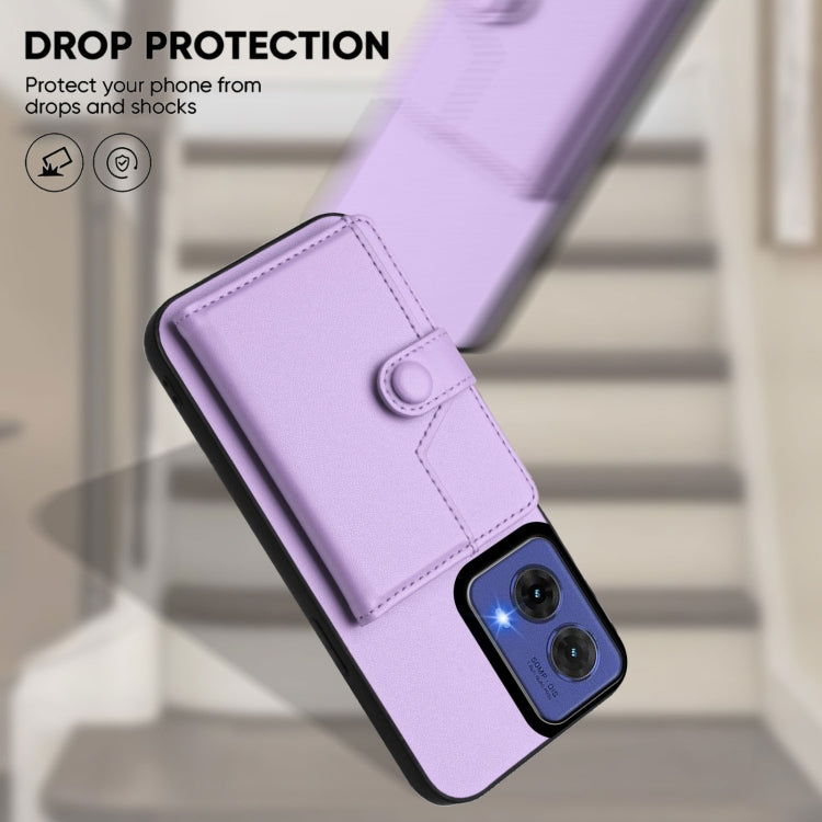 For Motorola Moto G85 EU Version Button Card Bag RFID Anti-theft Phone Case