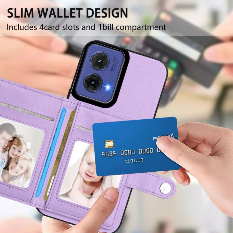 For Motorola Moto G85 EU Version Button Card Bag RFID Anti-theft Phone Case