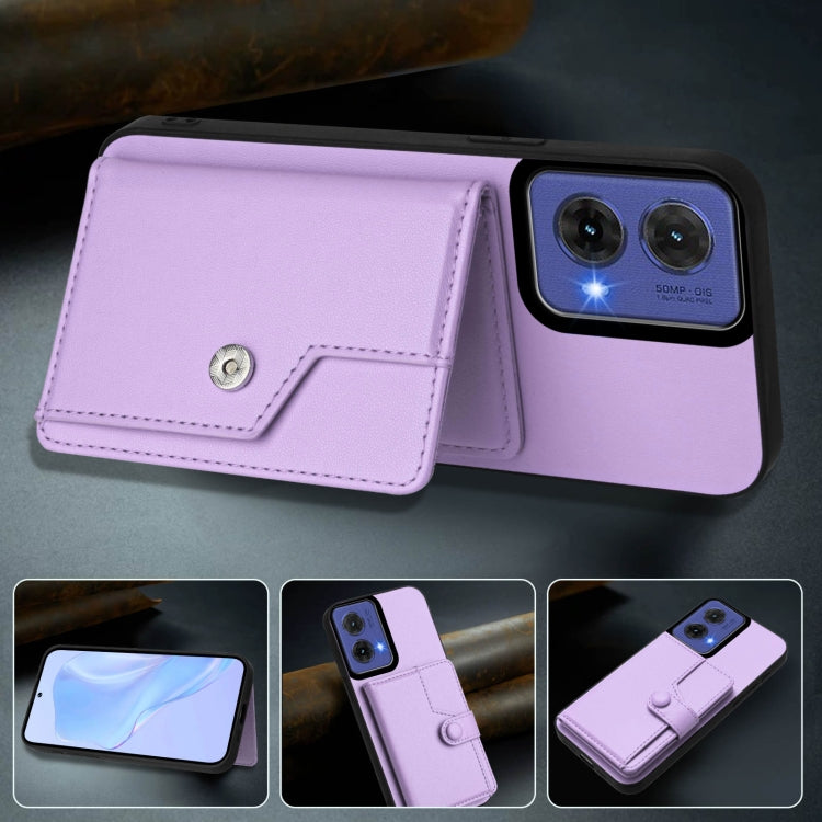 For Motorola Moto G85 EU Version Button Card Bag RFID Anti-theft Phone Case