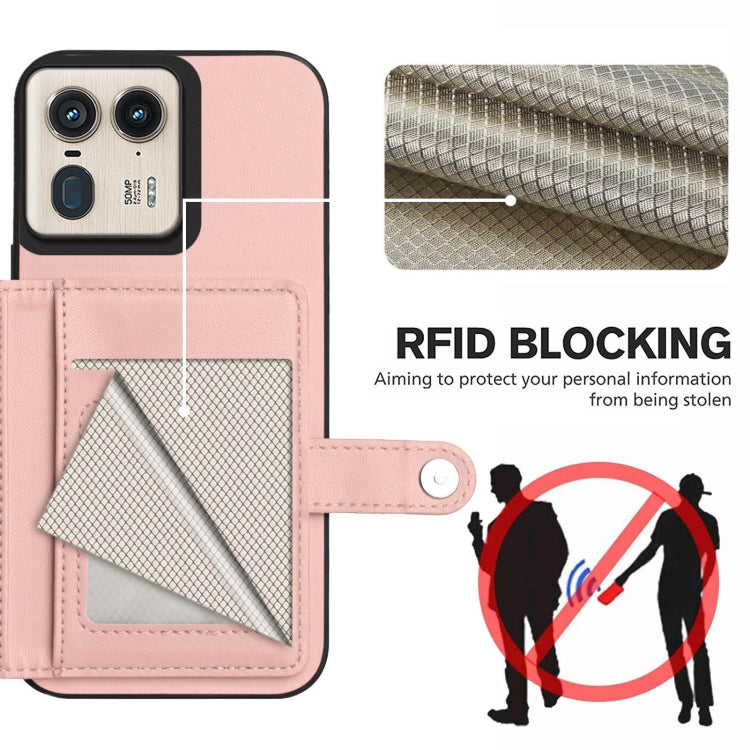 For Motorola Moto X50 Ultra Button Card Bag RFID Anti-theft Phone Case