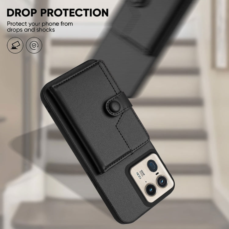 For Motorola Moto X50 Ultra Button Card Bag RFID Anti-theft Phone Case