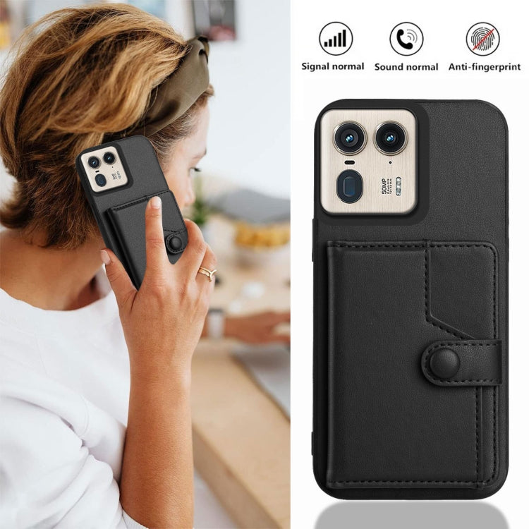 For Motorola Moto X50 Ultra Button Card Bag RFID Anti-theft Phone Case