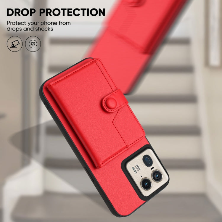 For Motorola Moto X50 Ultra Button Card Bag RFID Anti-theft Phone Case