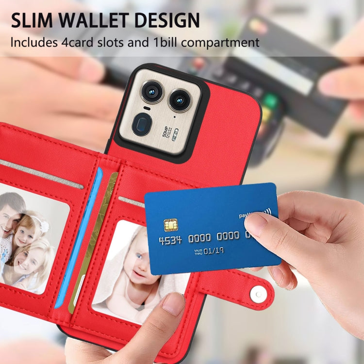 For Motorola Moto X50 Ultra Button Card Bag RFID Anti-theft Phone Case