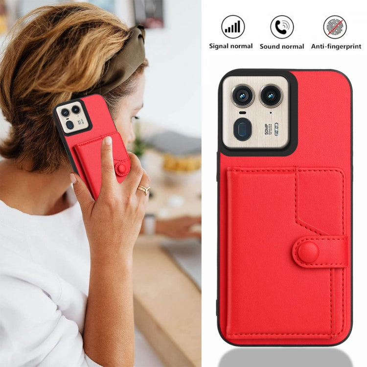 For Motorola Moto X50 Ultra Button Card Bag RFID Anti-theft Phone Case
