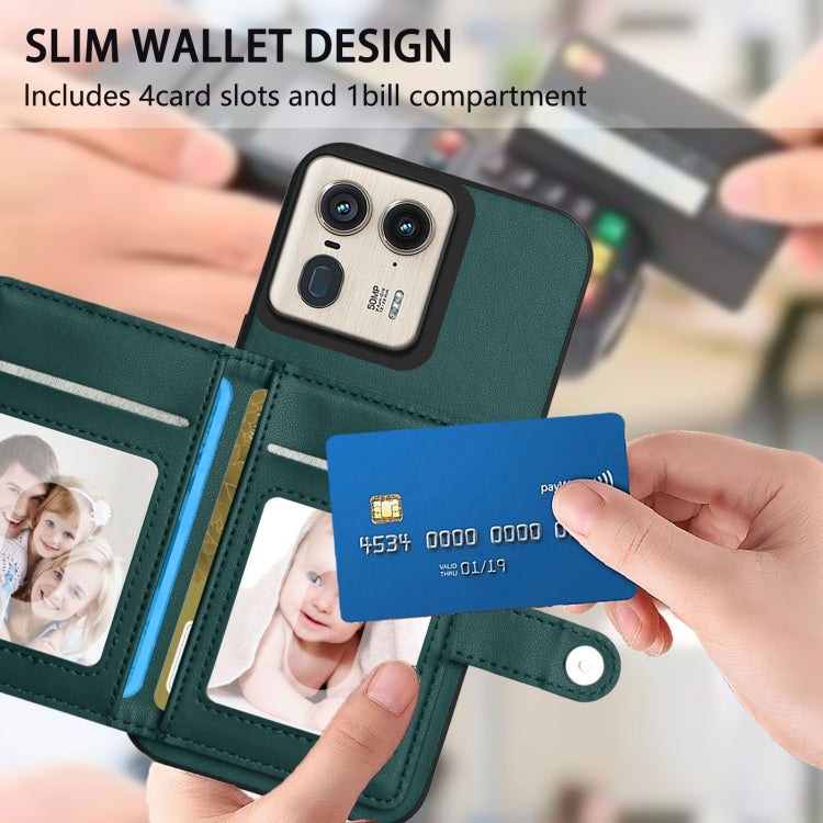 For Motorola Moto X50 Ultra Button Card Bag RFID Anti-theft Phone Case