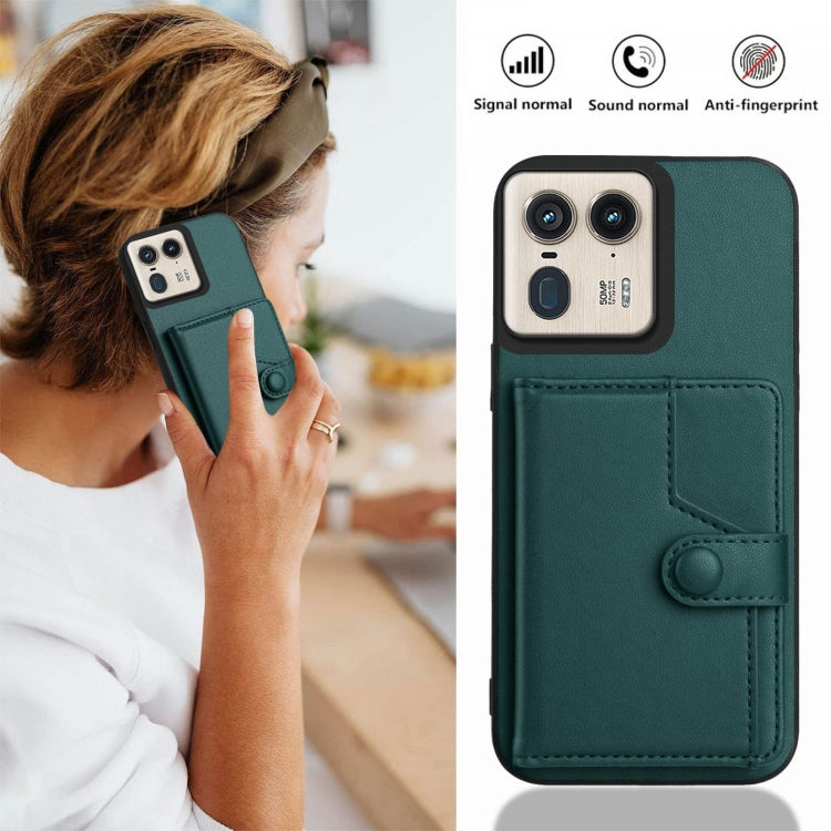 For Motorola Moto X50 Ultra Button Card Bag RFID Anti-theft Phone Case