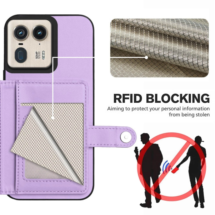 For Motorola Moto X50 Ultra Button Card Bag RFID Anti-theft Phone Case