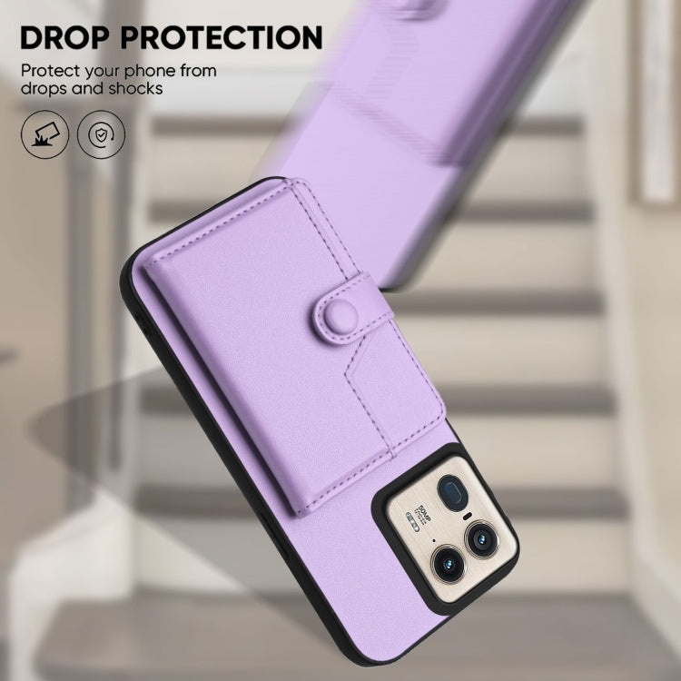 For Motorola Moto X50 Ultra Button Card Bag RFID Anti-theft Phone Case
